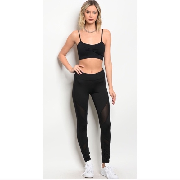 S Left 🆕 Mesh Panel Workout Leggings - Picture 2 of 8